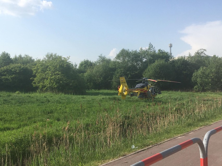 Kraków. Potrącenie dziecka na Ruczaju, lądował helikopter [ZDJĘCIA CZYTELNIKÓW]