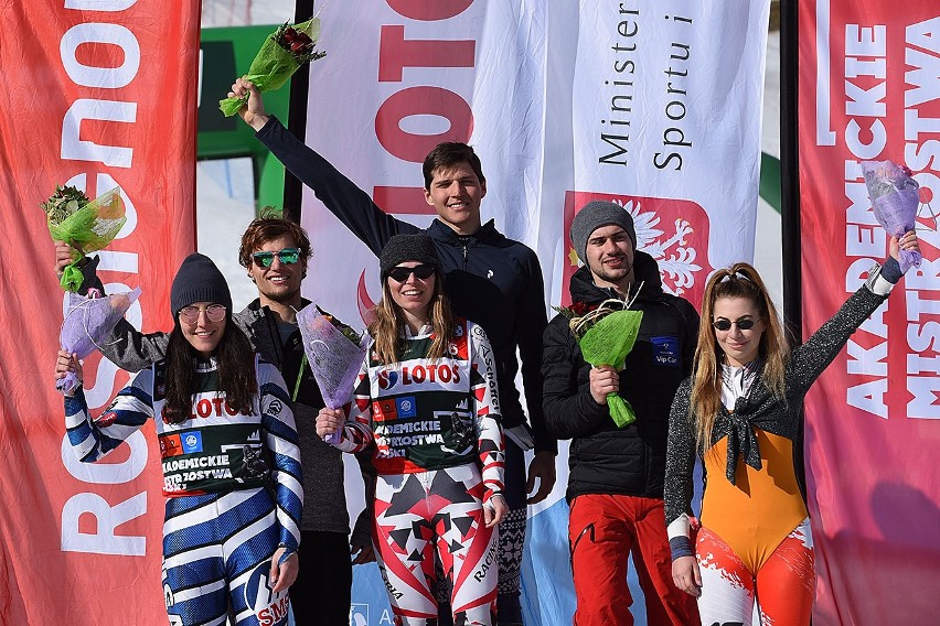 Narciarstwo alpejskie. Akademickie Mistrzostwa Polski: Antoni Szczepanik i Adam Chrapek dwukrotnie na podium
