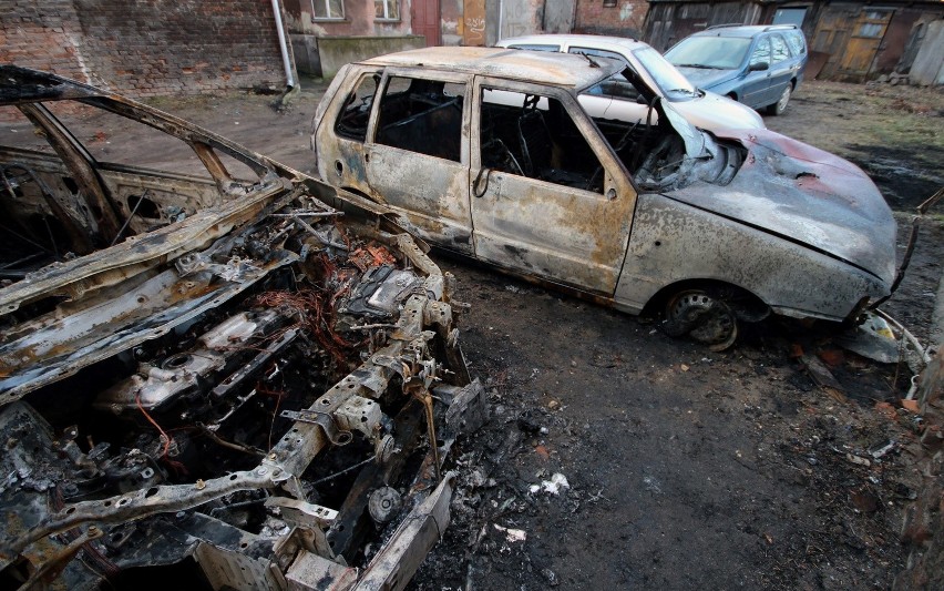 Spalone auta w Gdańsku