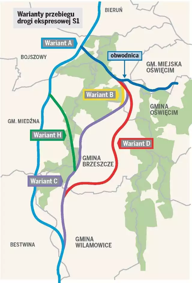 Wariant "H" to rozwiązanie kompromisowe dla przebiegu S1