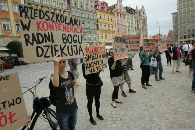 Protest pod ratuszem, Wrocław 24 czerwca