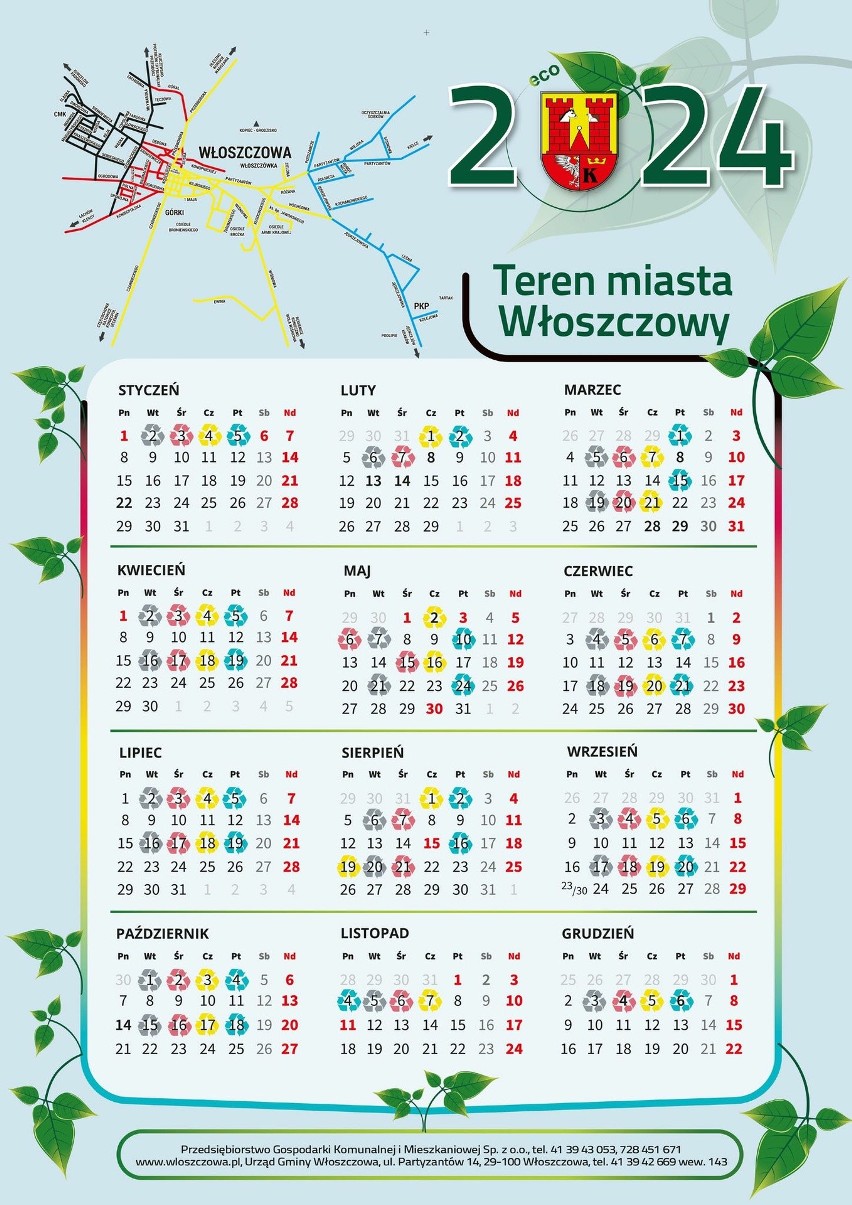 Gmina Włoszczowa. Sprawdź na specjalnych kalendarzach, kiedy odbiorą Twoje śmieci - harmonogram na 2024 rok