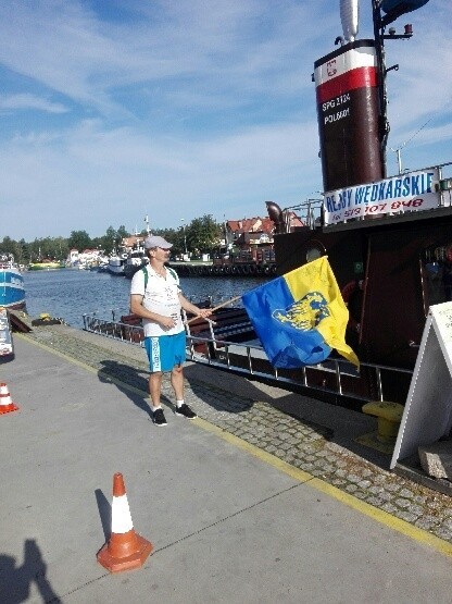 Grzegorz Miszcza zabrał ze sobą śląską flagę