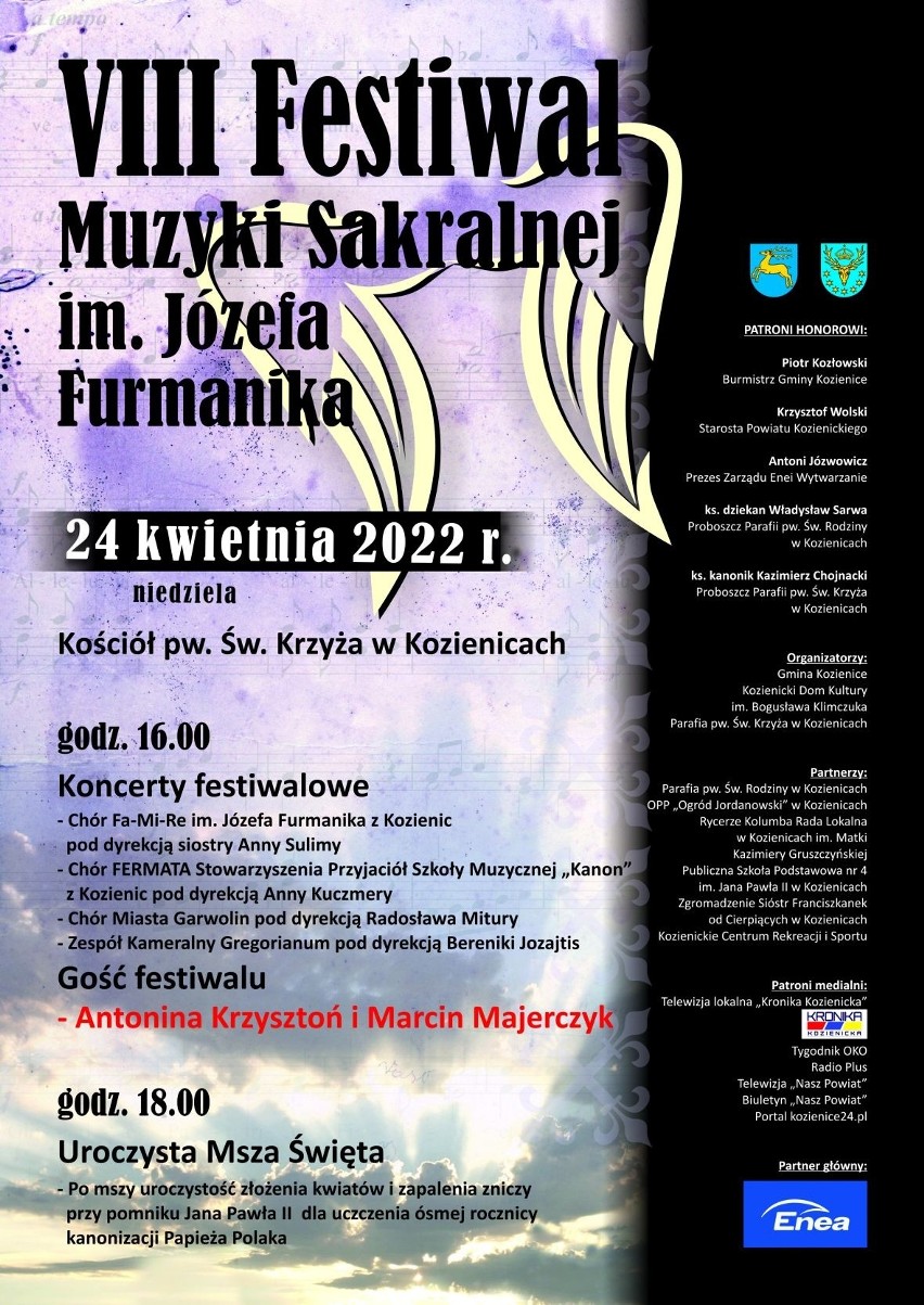 Festiwal Muzyki Sakralnej imienia Józefa Furmanika odbędzie się w Kozienicach jeszcze w kwietniu. Wystąpią znane chóry