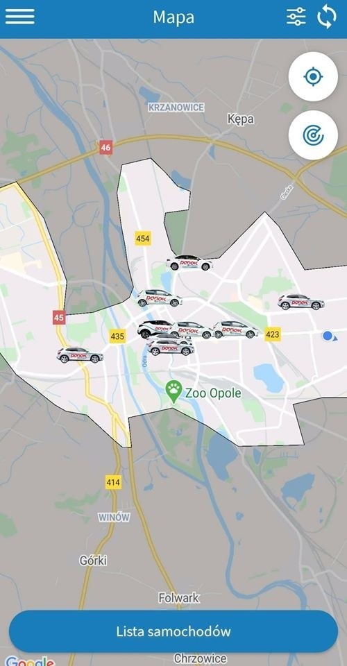 Panek CarSharing w Opolu. W mieście dostępnych jest sześć...