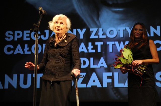 Danuta Szaflarska podczas Festiwalu Tofifest 2014 w Toruniu.