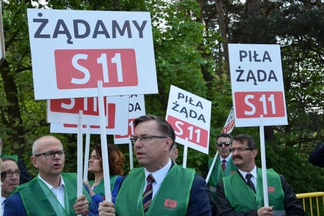 Piła: Protest na krajowej 11