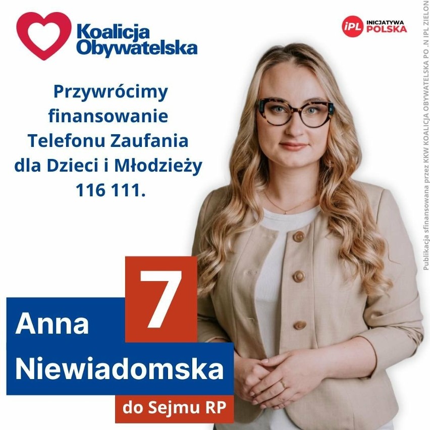 W niedawnych wyborach do Sejmu Anna Niewiadomska startowała...