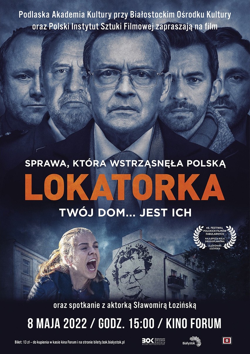 Film "Lokatorka" i spotkanie z aktorką Sławomirą Łozińską w ramach Podlaskiej Akademii Kultury