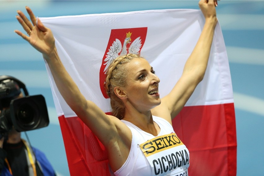 Angelika Cichocka podczas halowych mistrzostw świata w Ergo...