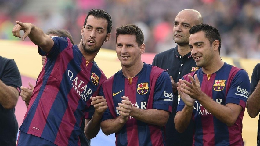 Sergio Busquets, Lionel Messi i Xavi Hernandez – stara...