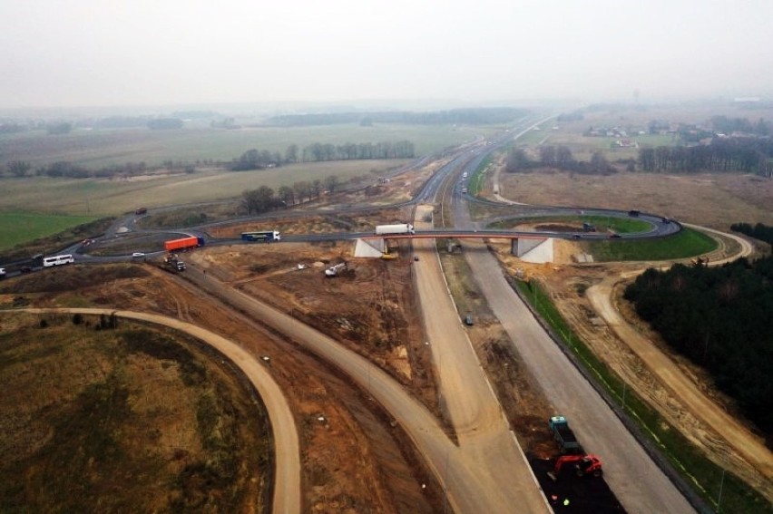 Budowany odcinek trasy S3 pomiędzy Polkowicami a Lubinem