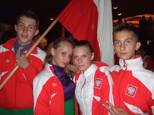 Pionkowska reprezentacja na Mistrzostwach Świata w Boogie Woogie: od lewej Daniel Kołodziej, Katarzyna Sułek, Angelika Głuszek i Norbert Sekuła