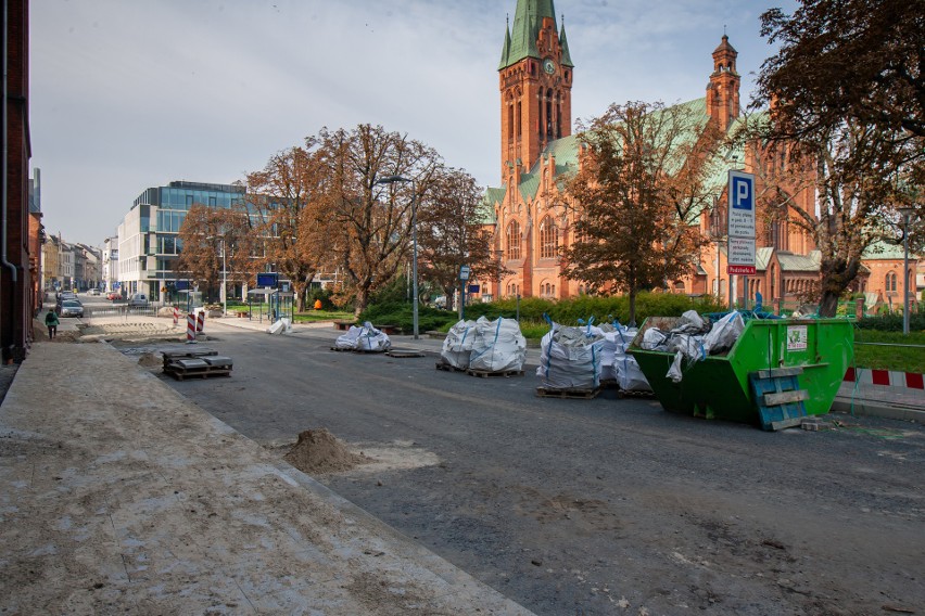 Plac Kościeleckich - remont przystanku.