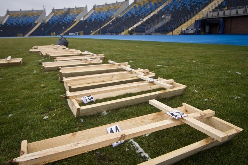 Trumny na stadionie Zawiszy Bydgoszcz