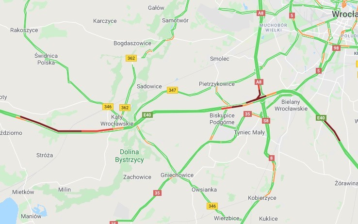 Potężne korki na autostradzie pod Wrocławiem 