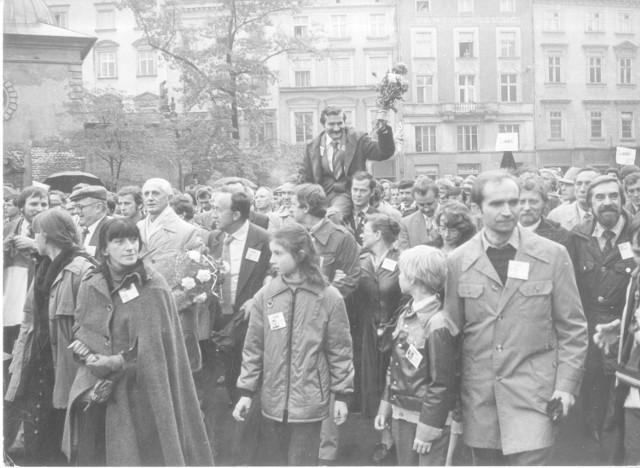 19 października 1980 r. Lech Wałęsa w Krakowie