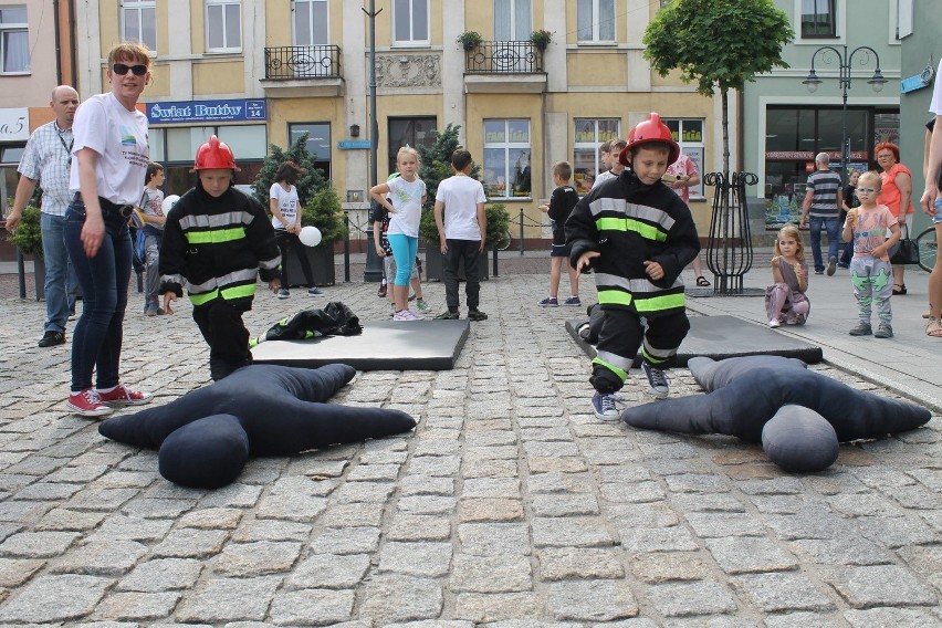 Strażackie zawody na rynku w Wąbrzeźnie