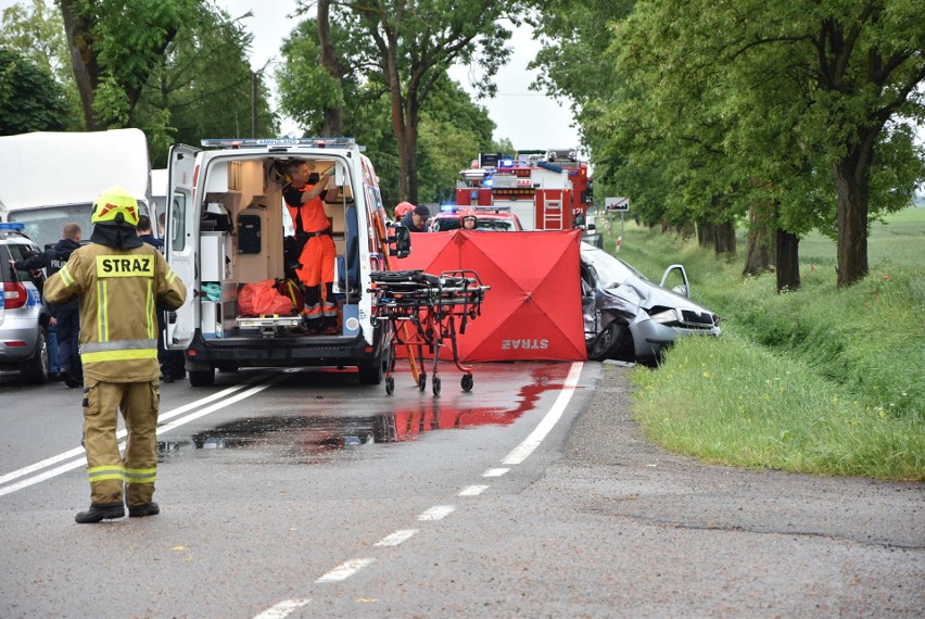 Tragiczny wypadek k. Malborka! W Dębinie zderzyły się trzy samochody, zginęły dwie osoby [ZDJĘCIA]