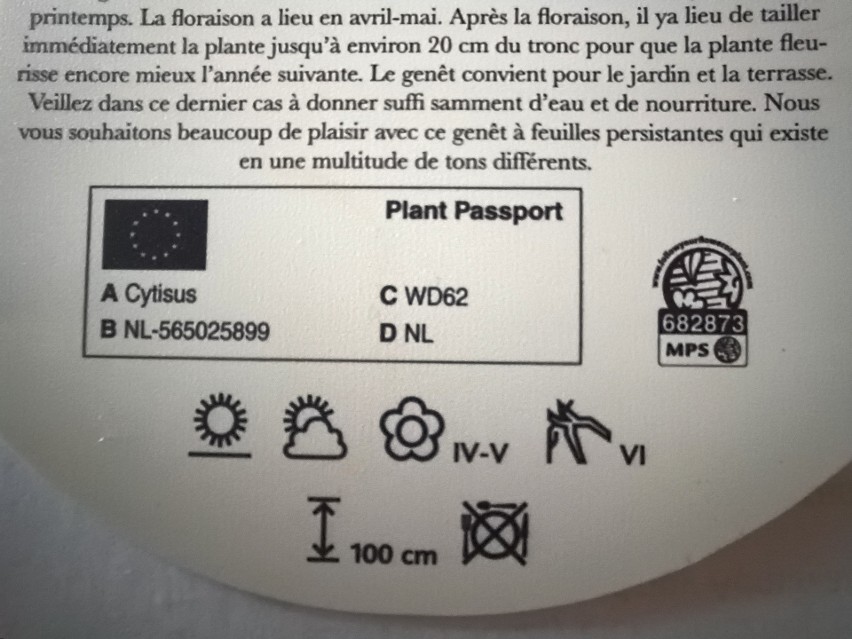 Przykład paszportu rośliny na etykiecie, która powinna być...