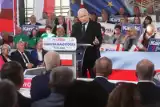 Kampania wyborcza do Parlamentu Europejskiego w Podlaskiem. Prezes PiS Jarosław Kaczyński spotkał się z mieszkańcami Dąbrowy Białostockiej