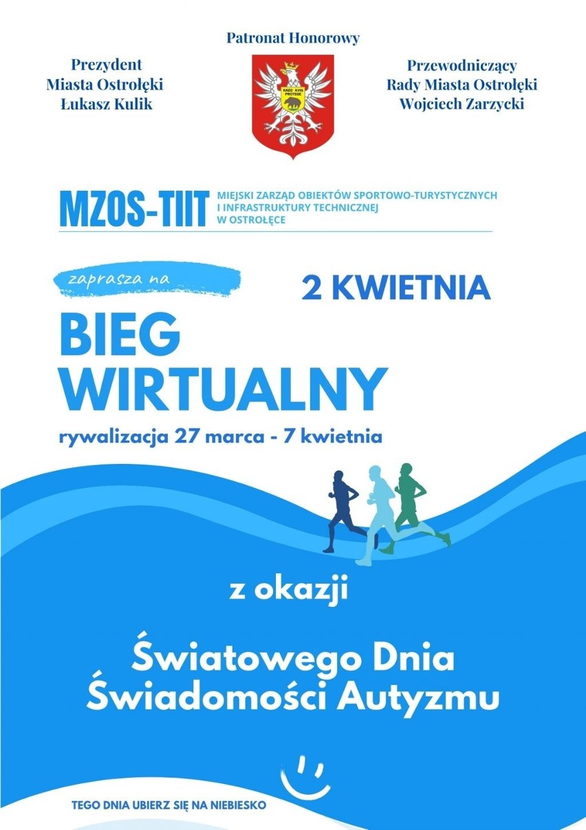 Ostrołęka. Wirtualny Bieg z okazji Światowego Dnia Świadomości Autyzmu rozpocznie się 27.03.2021