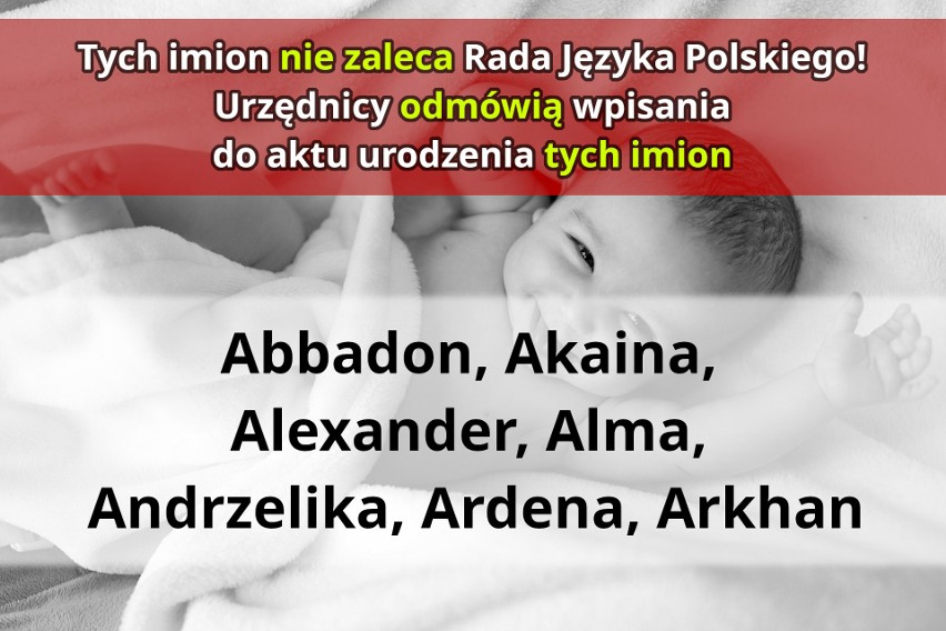Oto lista imion, których Rada Języka Polskiego nie...