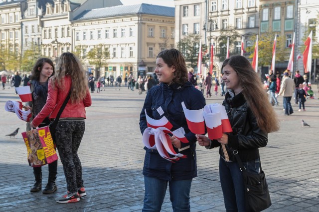 Pochód ulicami Krakowa z okazji Święta Niepodległości.