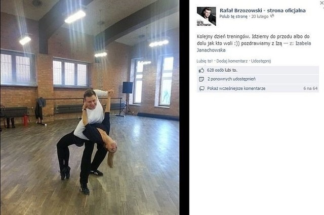 Rafał Brzozowski trenuje z Izabelą Janachowską (fot. screen z Facebook.com)