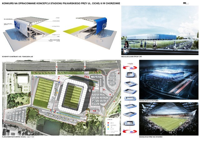Zwycięska koncepcja budowy stadionu Ruchu Chorzów firmy GMT...