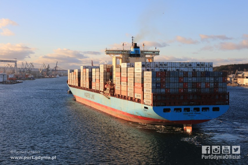 Charlotte Maersk w Porcie Gdynia, 12.02.2019