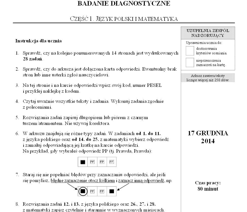 Test szóstoklasisty 2015. Zobaczcie arkusze CKE z poprzednich lat