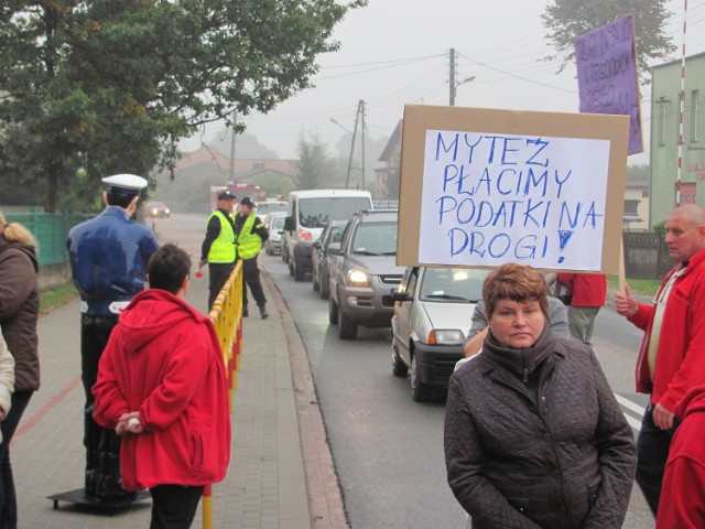 Blokada drogi w Rększowicach