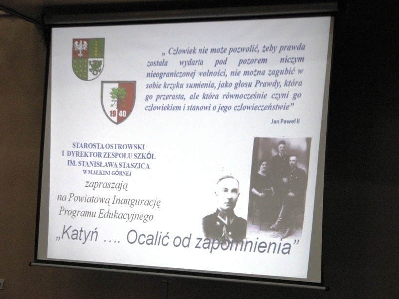 "KATYN ... ocalic od zapomnienia" w Malkini. Powiatowa...