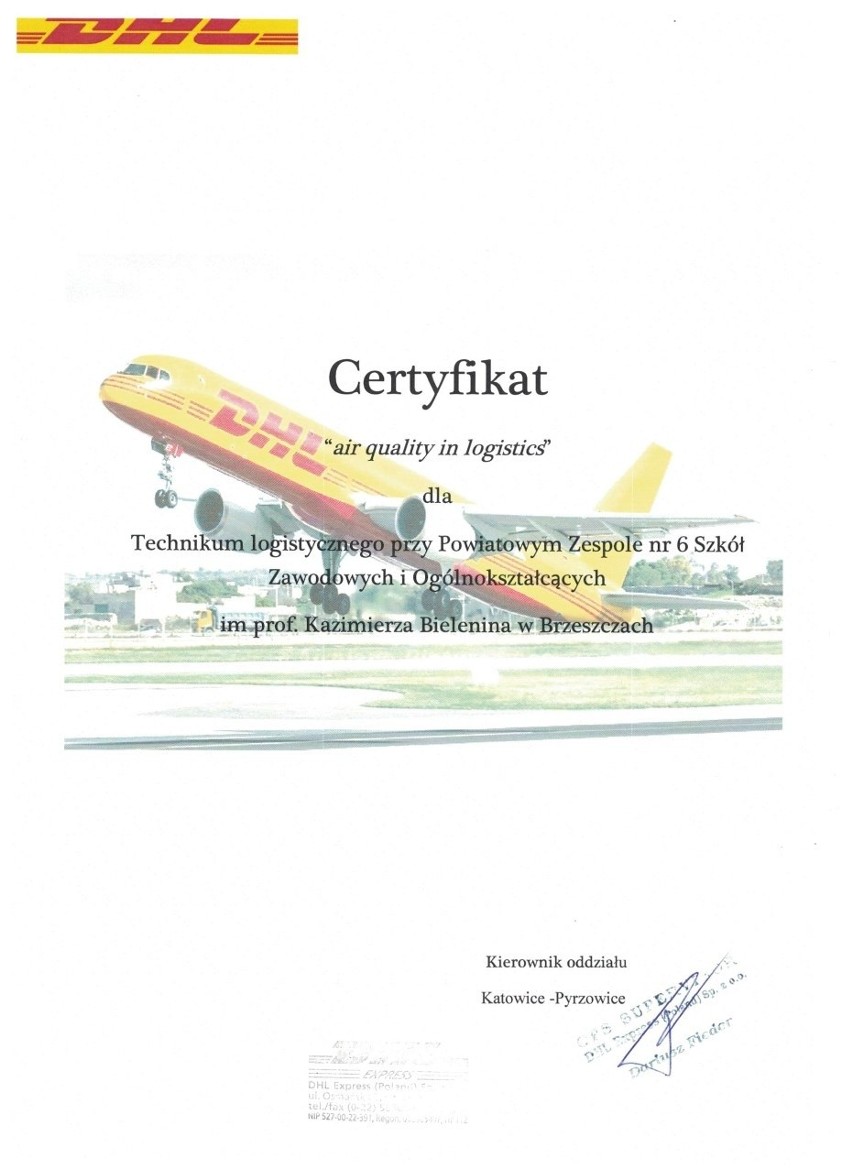 Europejski certyfikat i wyróżnienie dla logistyków z PZ nr 6 w Brzeszczach