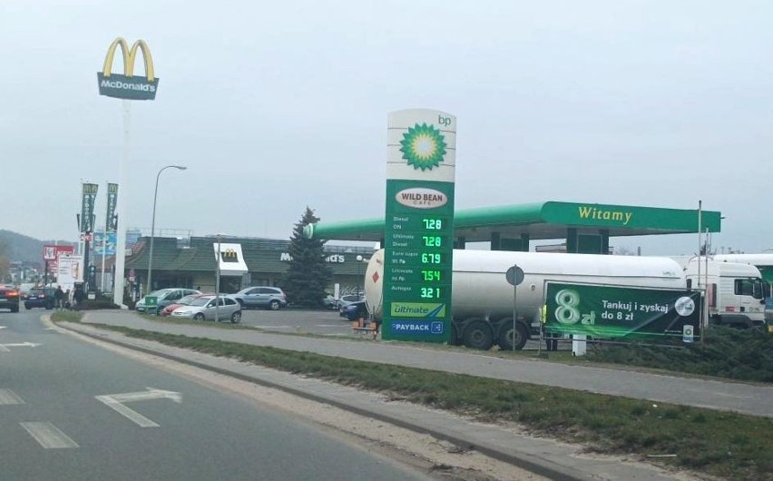Ceny na stacji paliw BP przy ul. Grunwaldzkiej 2 w Rumi