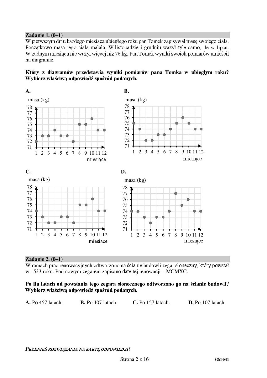 EGZAMIN GIMNAZJALNY 2018: MATEMATYKA [ODPOWIEDZI, ARKUSZE...