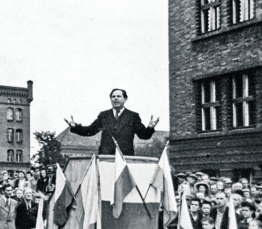 1945 r. Manifestacja w Bytomiu