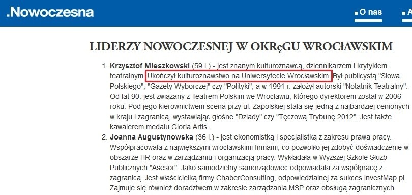 Na oficjalnej stronie Nowoczesnej przed wyborami można było...