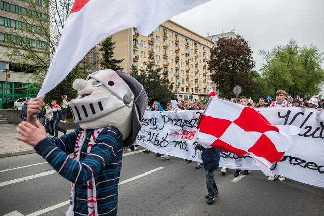Manifestacja kibiców ŁKS - al. Kościuszki/ul. Zachodnia