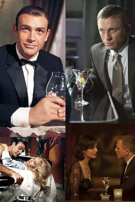 Sean Connery w filmie "Goldfinger" oraz Daniel Craig w filmach "007 Quantum of Solace" i "Skyfall"(fot. AplusC)AplusC