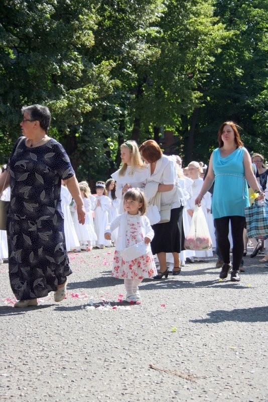 Boże Ciało 2014 w Zabrzu: procesja z kościoła św.Anny w...