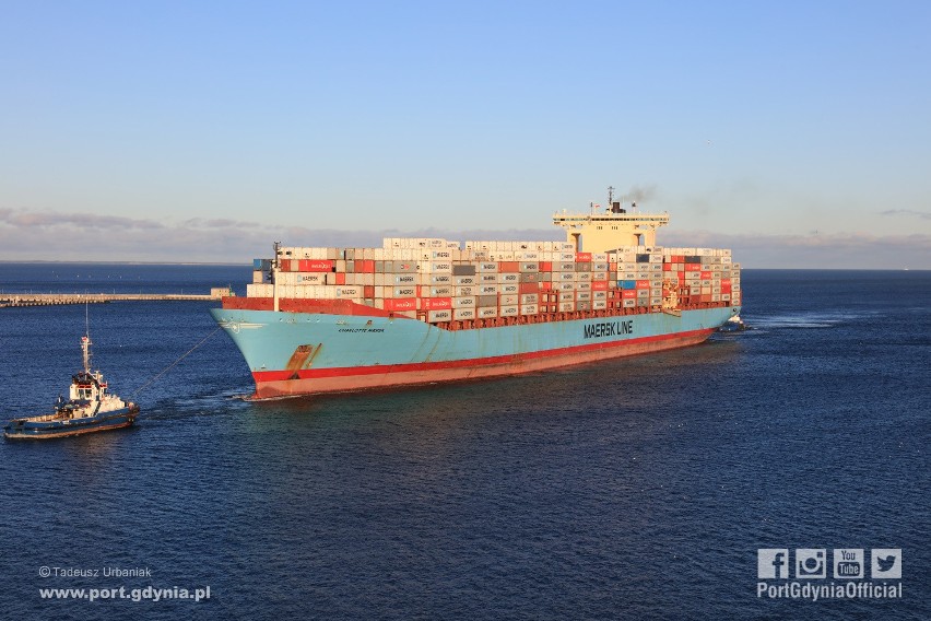 Charlotte Maersk w Porcie Gdynia, 12.02.2019