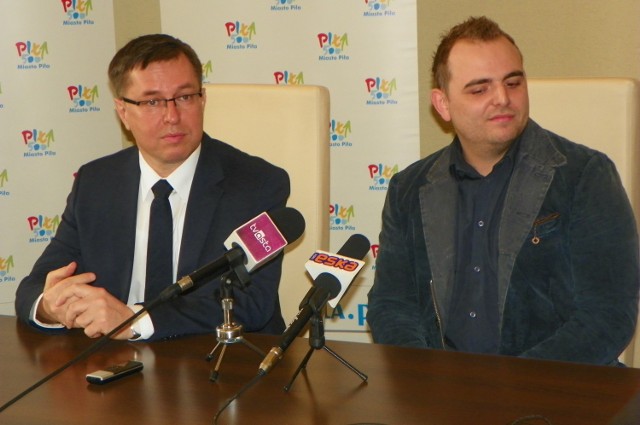 Prezydent Piły Piotr Głowski  i Michał Brzeski