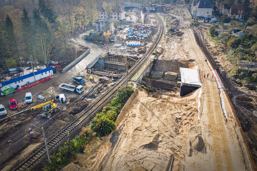 Budowa Węzła Łękno w Szczecinie. Tym razem mamy ZDJĘCIA z lotu ptaka - 21.11.2019