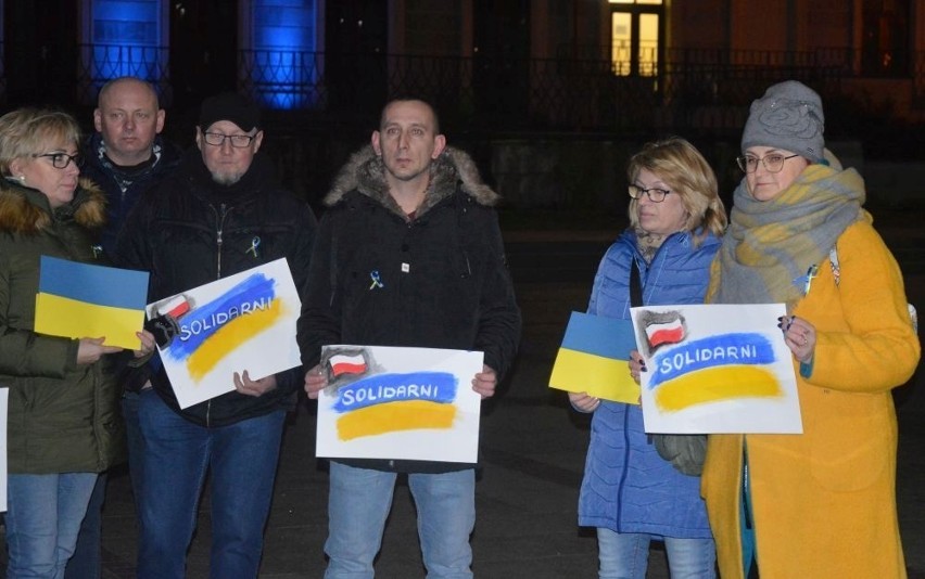 Reakcją na wybuch wojny był wiec poparcia dla Ukrainy,...