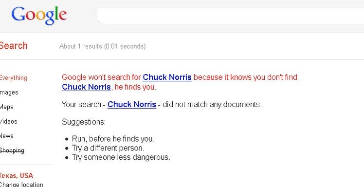 1. Google - Find Chuck Norris...