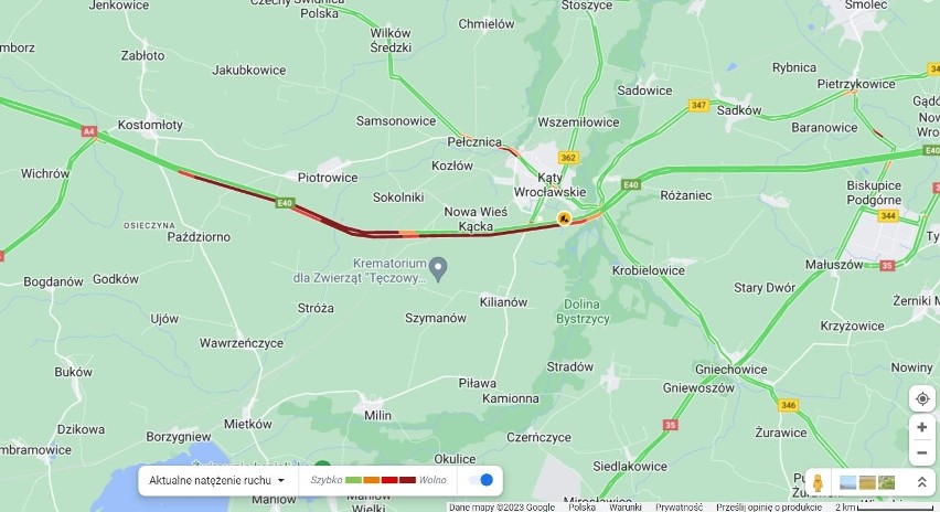 Ogromny korek na autostradzie A4 niedaleko Wrocławia. Co tam się dzieje? Zobacz mapy