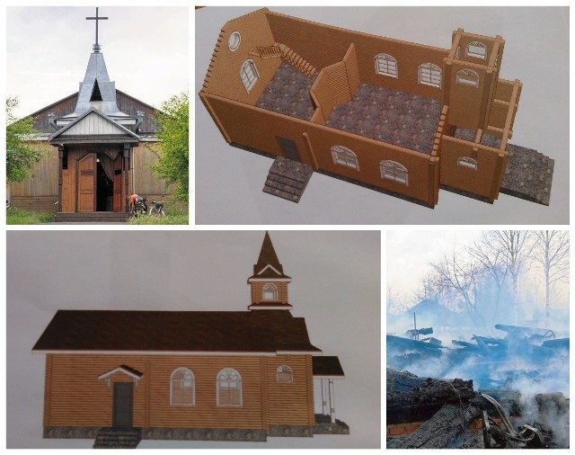 Kościół w Białymstoku na Syberii spalił się w 2017 roku. Wkrótce będzie odbudowany.