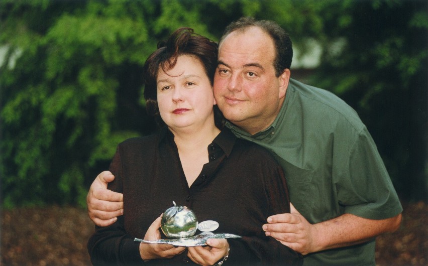 Z żoną Joanną, 
2001